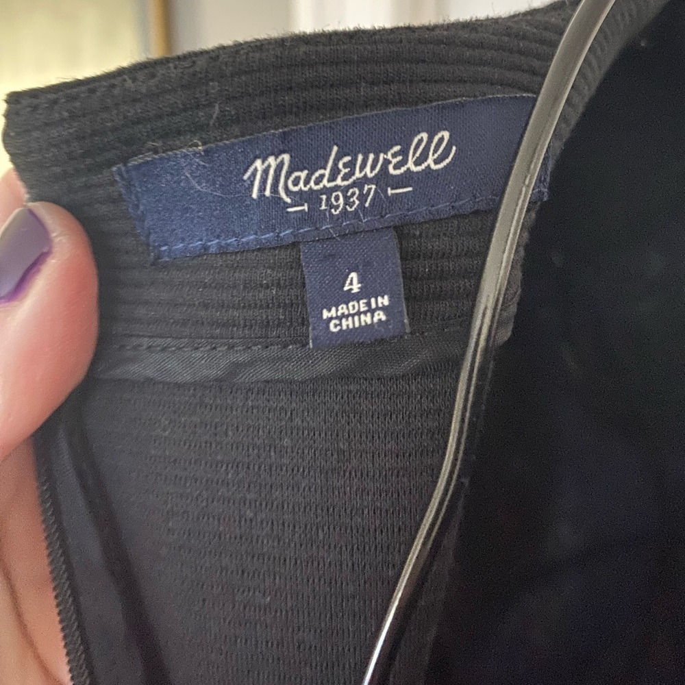 Madewell Ribbed Black and Navy Blue Dress in Size 4 - Picture 6 of 7